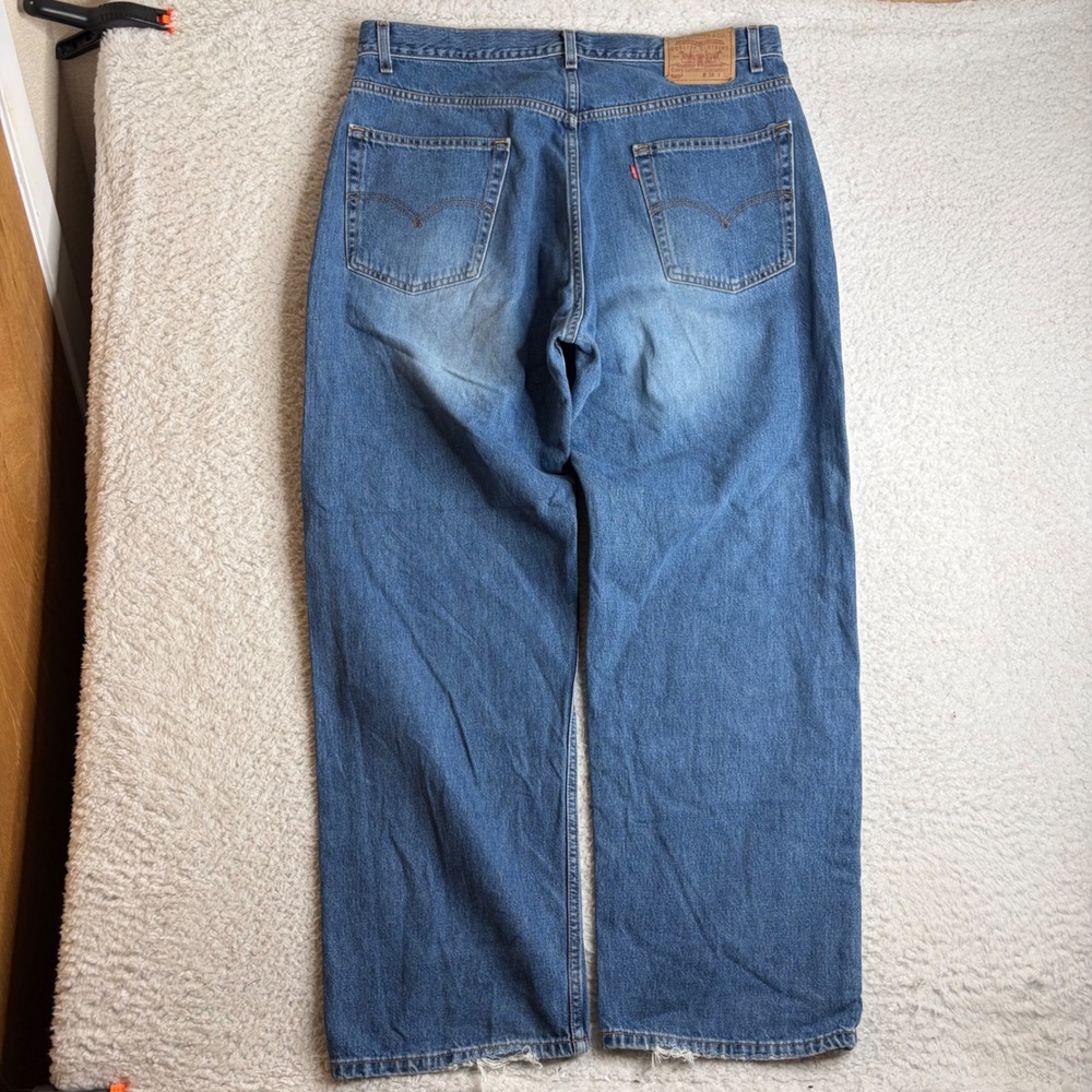 Levis 569 Mens Straight Loose Fit Jeans 38x32 Medium Wash Denim FADE